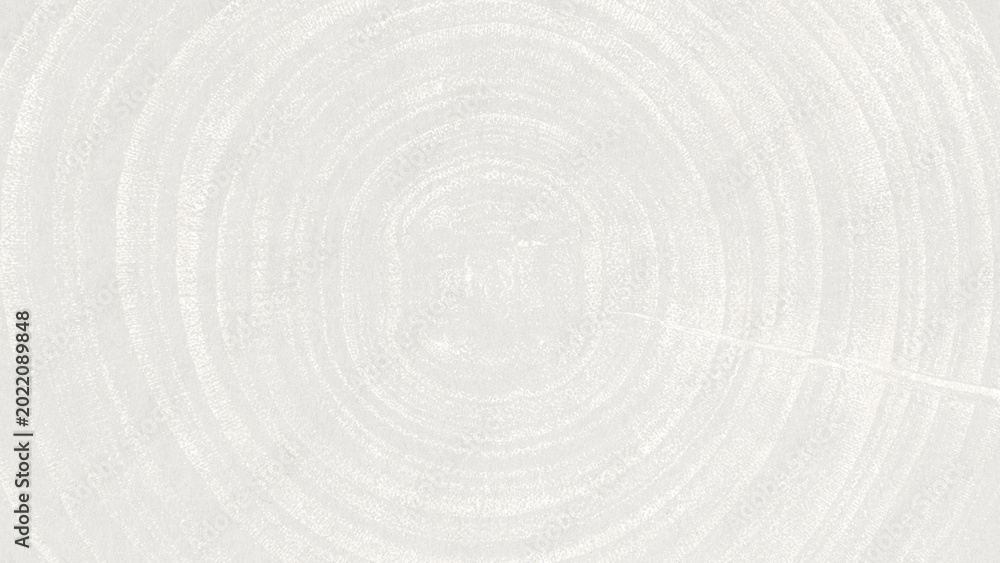 Fototapeta premium White textured background with circular patterns. The background is white with a subtle, wood-like texture, creating a calm, minimalist feel. Gray desktop wallpaper with copy space.