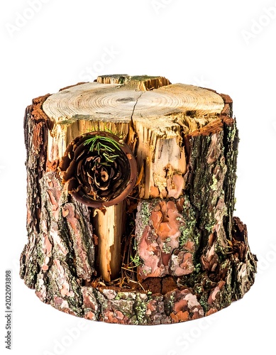 Whimsical Fairy Door Tree Stump House.
