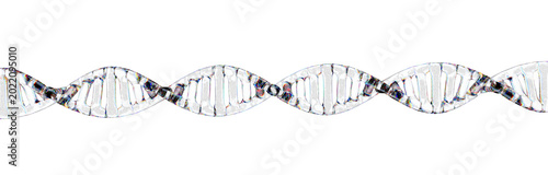 Canvas Print Multiple transparent glass DNA double helix strands holographic arrangement