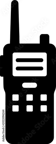 Foto Walkie talkie silhouette for wireless radio communication icons and emergency se