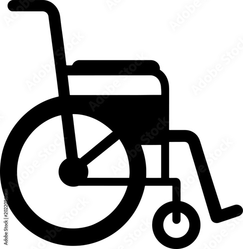 Wheelchair silhouette for medical accessibility icons and healthcare mobility designs.