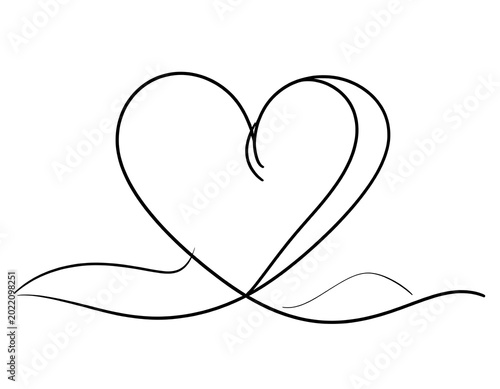 Minimalist heart line art