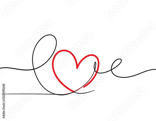 Minimalist heart love script