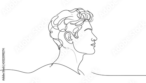 Minimalist man's profile