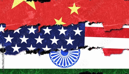 Bild auf Leinwand Indian diplomatic relations with USA and China worsening as china US make deal ang agreements over business and trade