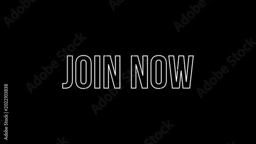 join now outline stroke text animation