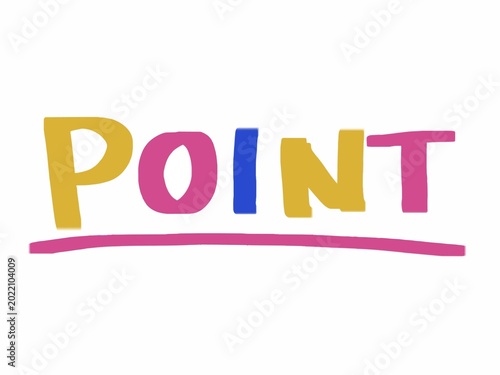 Принти на полотні POINT・ポイント 女子高生風の文字イラスト