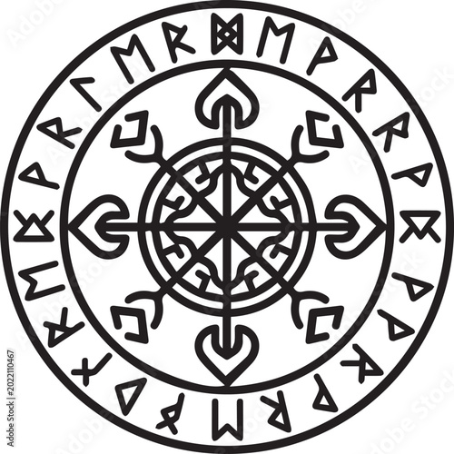 Ancient Mystical Sigil Vector Icon Featuring Intricate Runes for Occult Symbolism, Spiritual Branding, Esoteric Designs, Witchcraft Decor, Magickal Artwork, Hex Signs, Pagan Symbols, Mystic