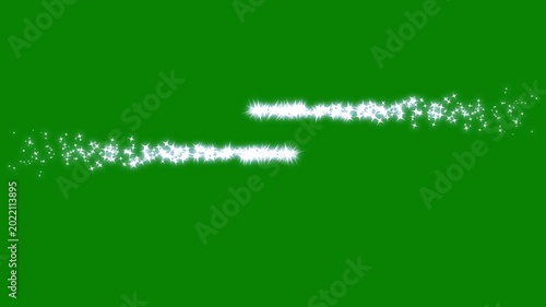 Retro white twinkle stars motion line effect, sparkling glitter star dust burst, glowing fairy trail animation, shiny doodle particle swirl, seamless green chroma background overlay transition.4k