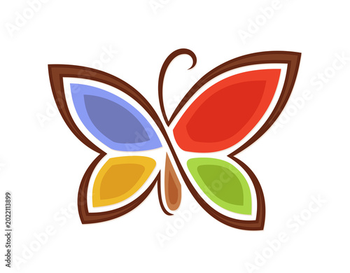 The symbol of butterfly with color wings.