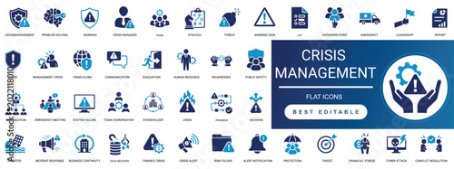 Fotografie crisis management icon set