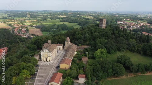 Aerial view of the historic Rocca di Solferino known as the Spy of Italy in Mantua