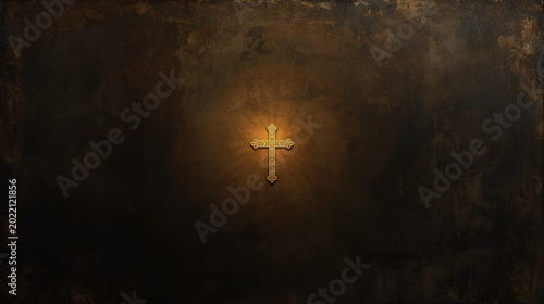 Minimal Glowing Christian Cross on Dark Background – Faith Wallpaper