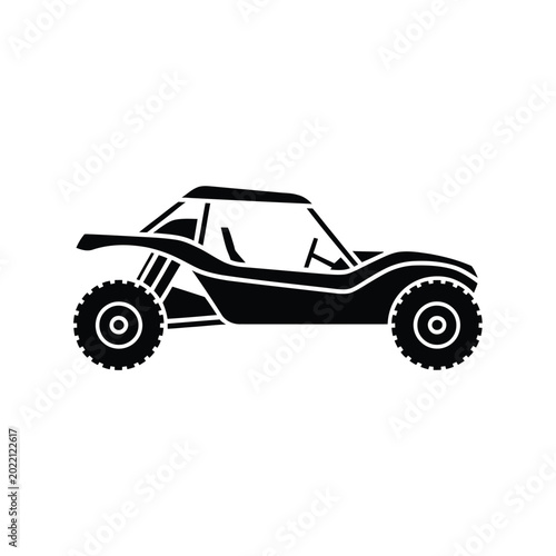 Fotografie Dune buggy silhouette on a white background
