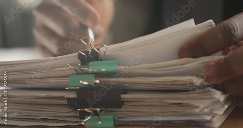Working on documents and files in the office