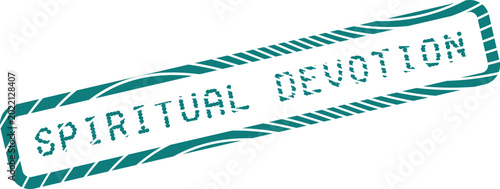 Foto Distressed green stamp with text Spiritual Devotion symbolizing dedication to fa