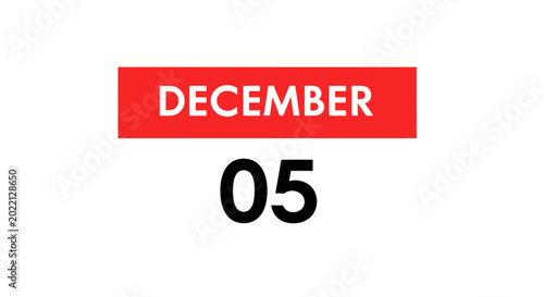 Photos December fifth calendar date number.