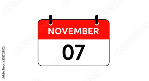 Bilde på lerret November Seventh Calendar Page Icon.