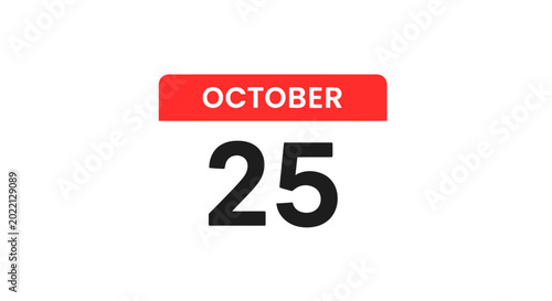 Obraz na płótnie October twenty fifth date calendar.