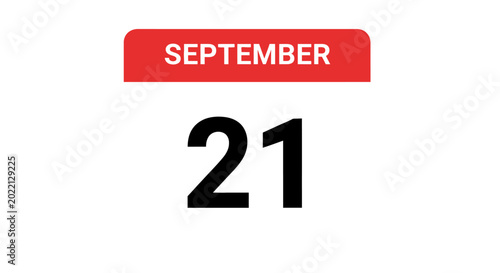 Tableau sur toile September calendar date number twenty one.