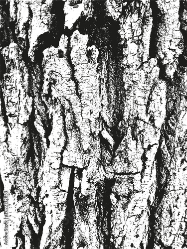 Grunge Texture of Tree Bark isolated transparent. Noise effect of realistic Wood Tree Bark Texture Background. Vector Wooden backdrop design.