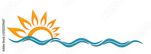 A sun dawn symbol in the sea.