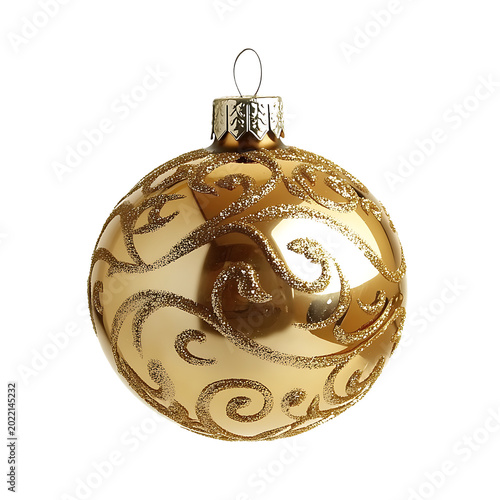 Christmas ornament shiny decoration, isolated on a transparent background