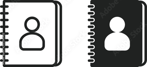 Billede på lærred Address book icon vector illustration with modern flat style for contact managem