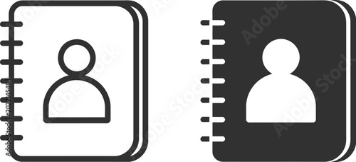 Fotografie Address book icon vector illustration with modern flat style for contact managem