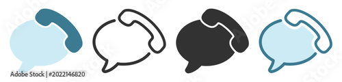 Fotografie Phone call icons in different styles and colors