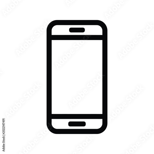 smartphone icon in black outline on white background