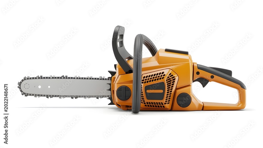 Fototapeta premium Modern Industrial Wood Cutting Tool Showcasing Sleek Aerodynamic Design and Precision Engineering for Professional Carpentry and Versatile Outdoor Timber Processing