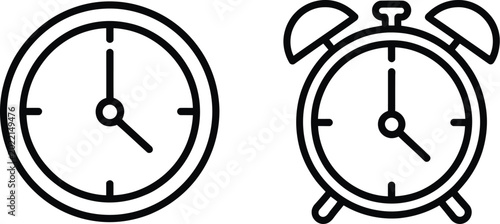 Bild auf Leinwand Alarm clock icon, clock icon vector illustration with modern flat style for time