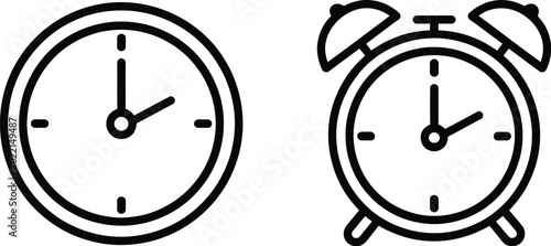 Foto Alarm clock icon, clock icon vector illustration with modern flat style for time