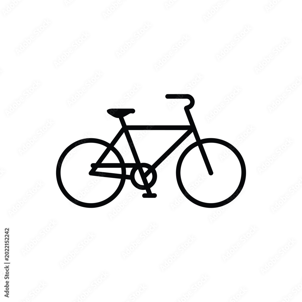 Obraz premium bicycle icon in black line art on white background