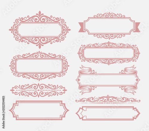 Elaborate ornate frames and decorative borders with scrolling floral and vintage elements.