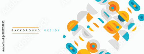 Cuadro en lienzo Abstract geometric shapes overlap, creating vibrant background