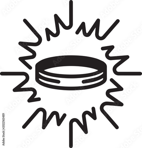 Konstfotografi Radiant Aura Circlet Vector Icon Depicting Energy Flow, Spiritual Protection, Ch