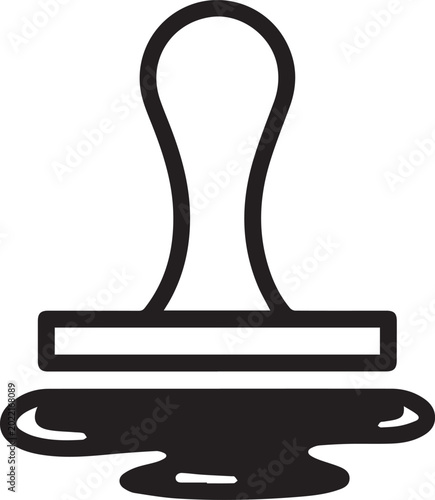 Fotografie Premium Black and White Stamp with Ink Vector Icon Perfect for Branding, Logos,