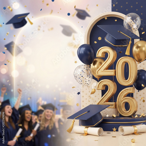 Celebration of Graduation Ceremony With Students and Decorations in 2026