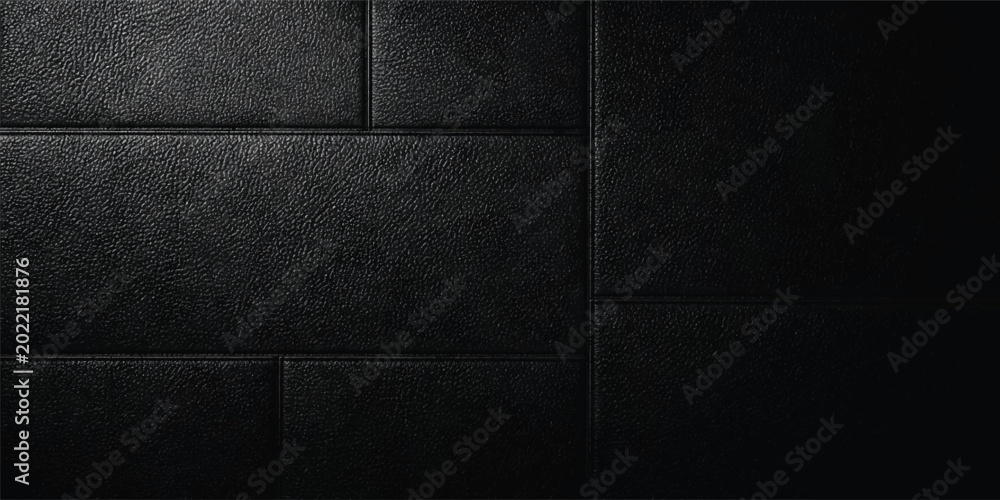 Fototapeta premium Luxury Black Quilted Leather Texture Background with Premium Padded Square Panels and Elegant Upholstery Pattern