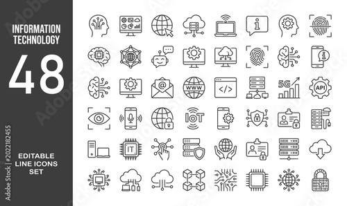 Fotografía Information technology icon set