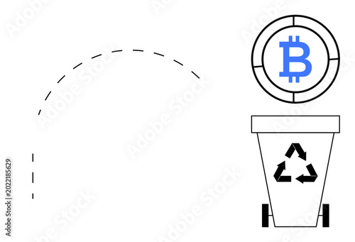 Foto Cryptocurrency, environmental impact, digital waste, blockchain ethics, bitcoin disposal, sustainable finance