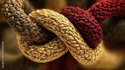 multicultural. Close-up of woven fabric in multicultural colors, symbolizing unity with warm earthy tones. event programs, museum guides, designed for cultural heritage projects and event programs.