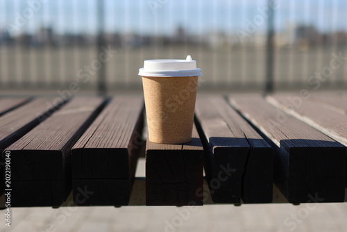 paper cup. coffee in a glass. High quality photo
