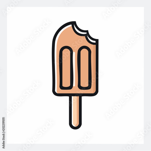 Bitten Ice Cream Bar Icon