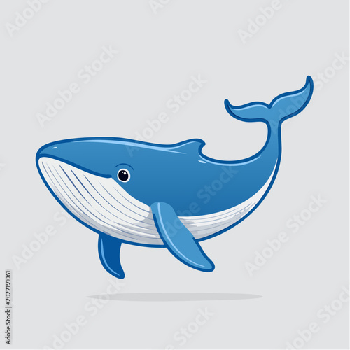 Cartoon Blue Whale Illustration