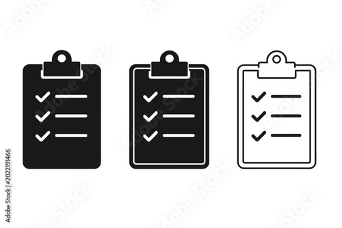 Checklist icons representing tasks completed and pending on a clipboard