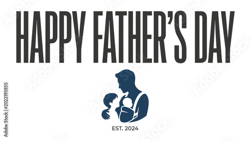 Φωτογραφία Father's Day Graphic: A heartfelt graphic celebrating Father's Day, featuring a loving silhouette of a father holding his child, embodying the bond of fatherhood, warmth and tenderness