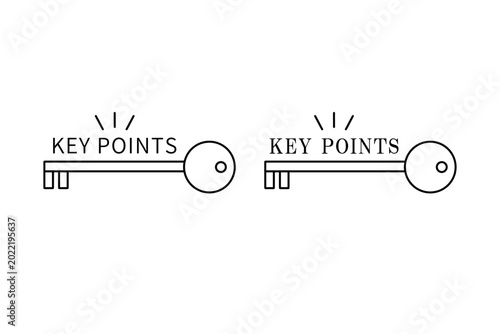фотографія キーポイントの文字と鍵のアイコン
